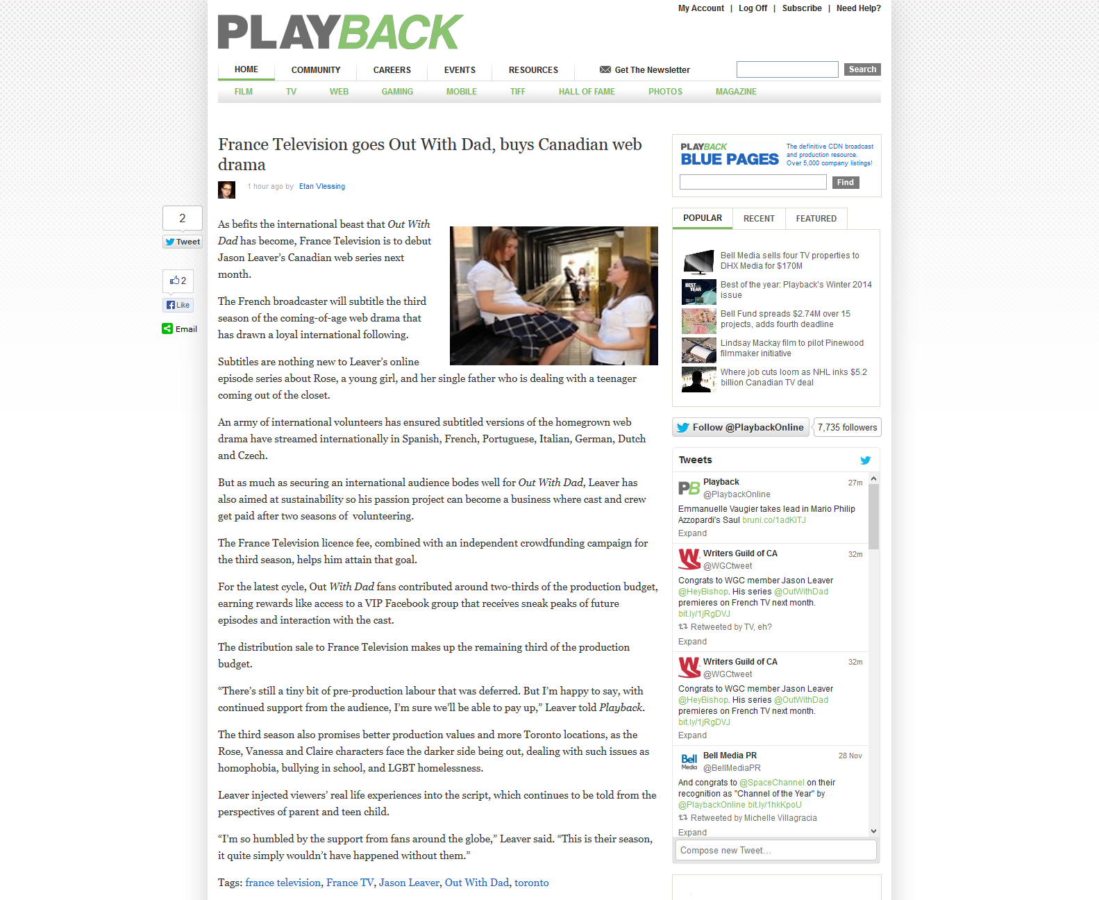 Getting some press with Playback Online